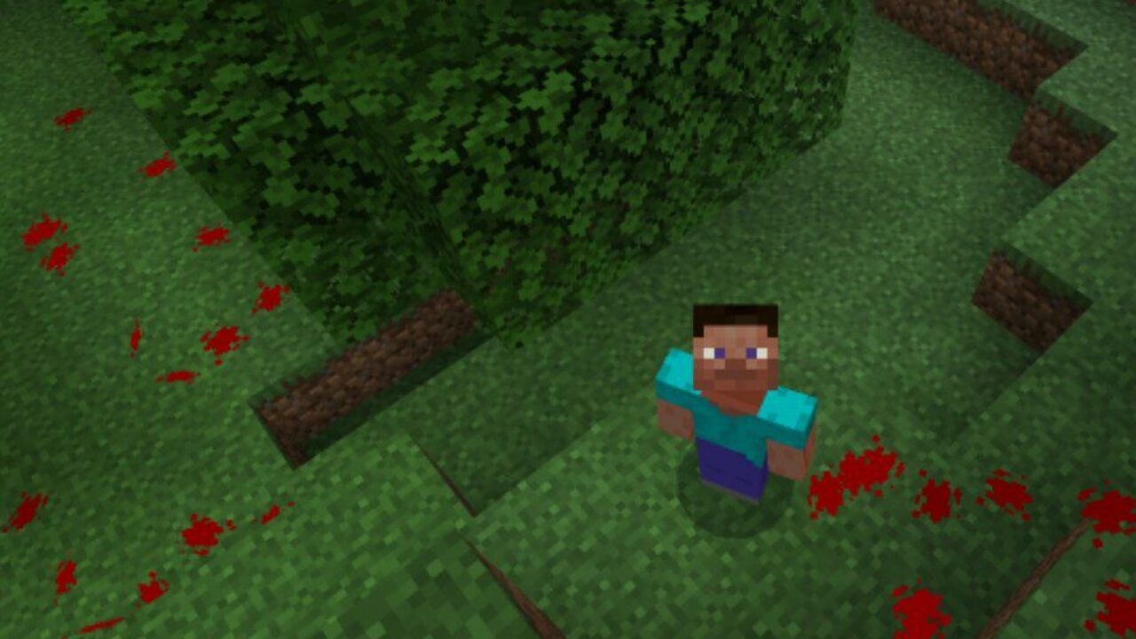 Steve and Bloody Trail from Blood Mod for Minecraft PE