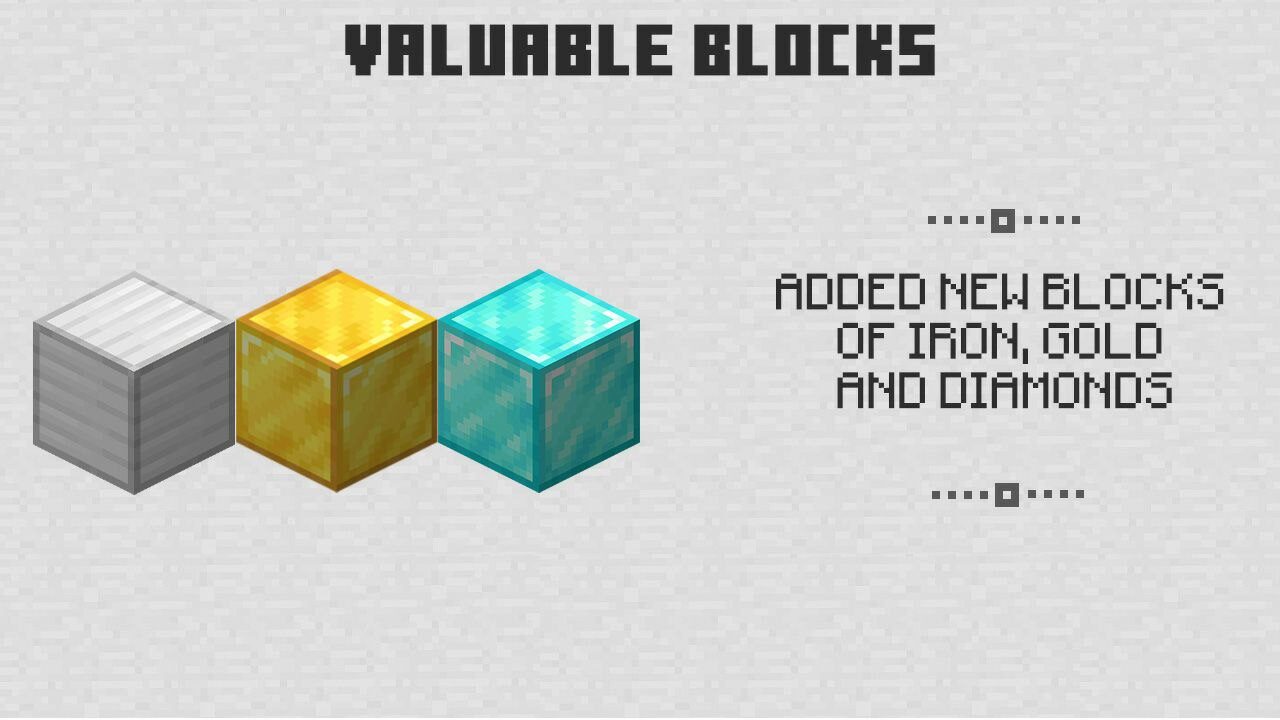 Valuable Blocks from Minecraft PE 0.1