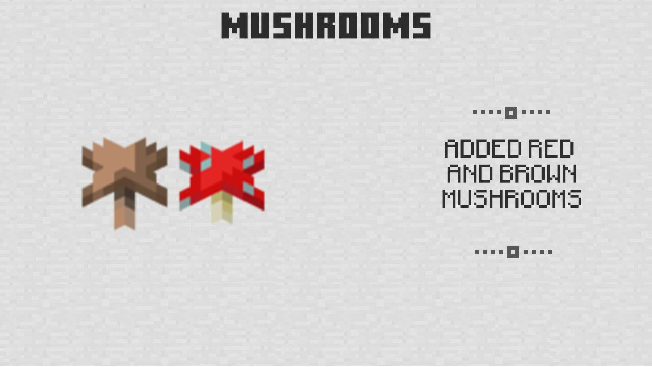 Mushrooms from Minecraft PE 0.1