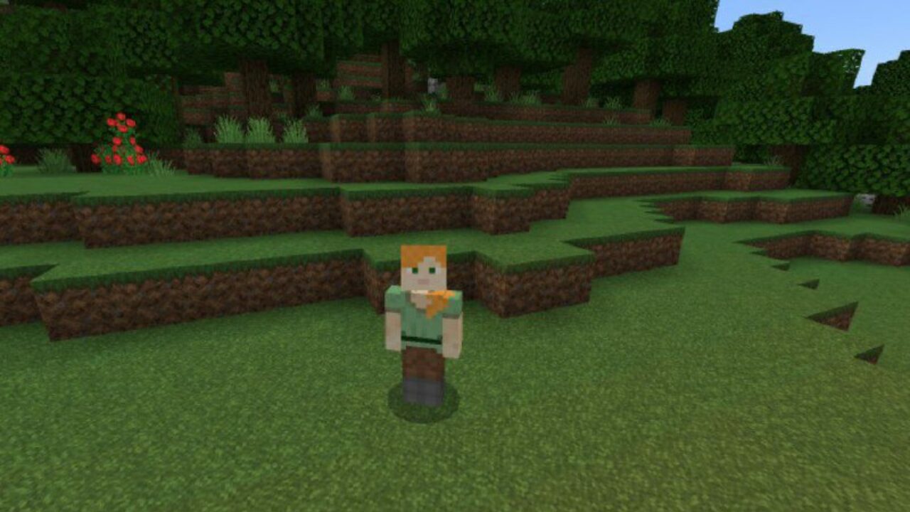 Steve and Nature from 32x Texture Pack for Minecraft PE