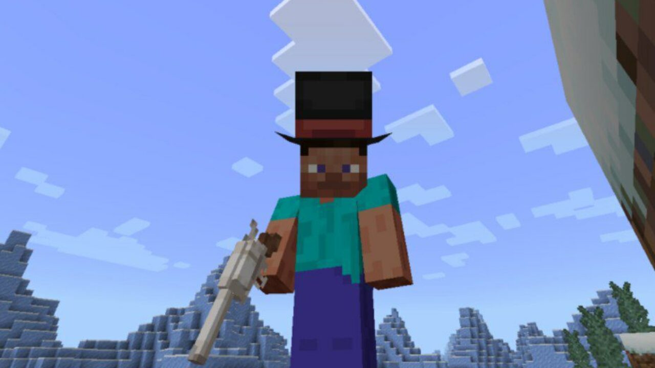 Gun and Hat from Horse Texture Pack for Minecraft PE