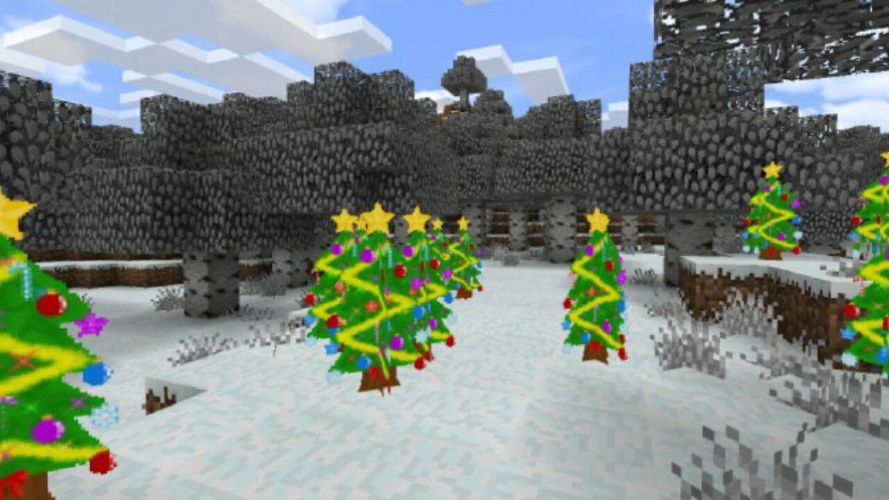 Christmas Trees from Christmas Texture Pack for Minecraft PE