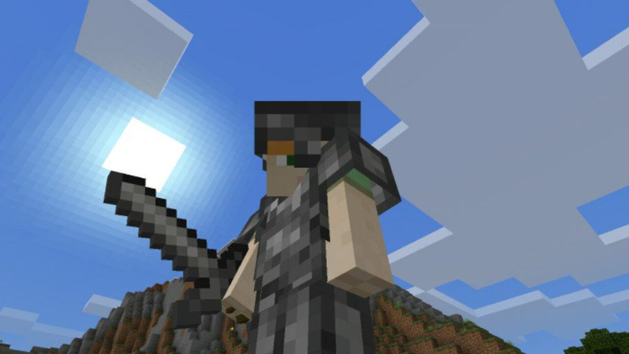 Steve in the Armor from Cobblestone Texture Pack for Minecraft PE