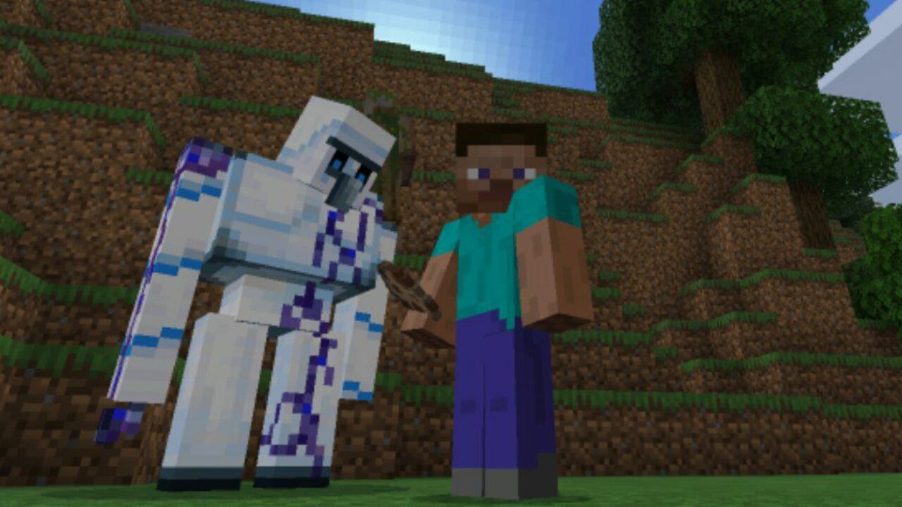 Steve and Snowy from Golem Mod for Minecraft PE