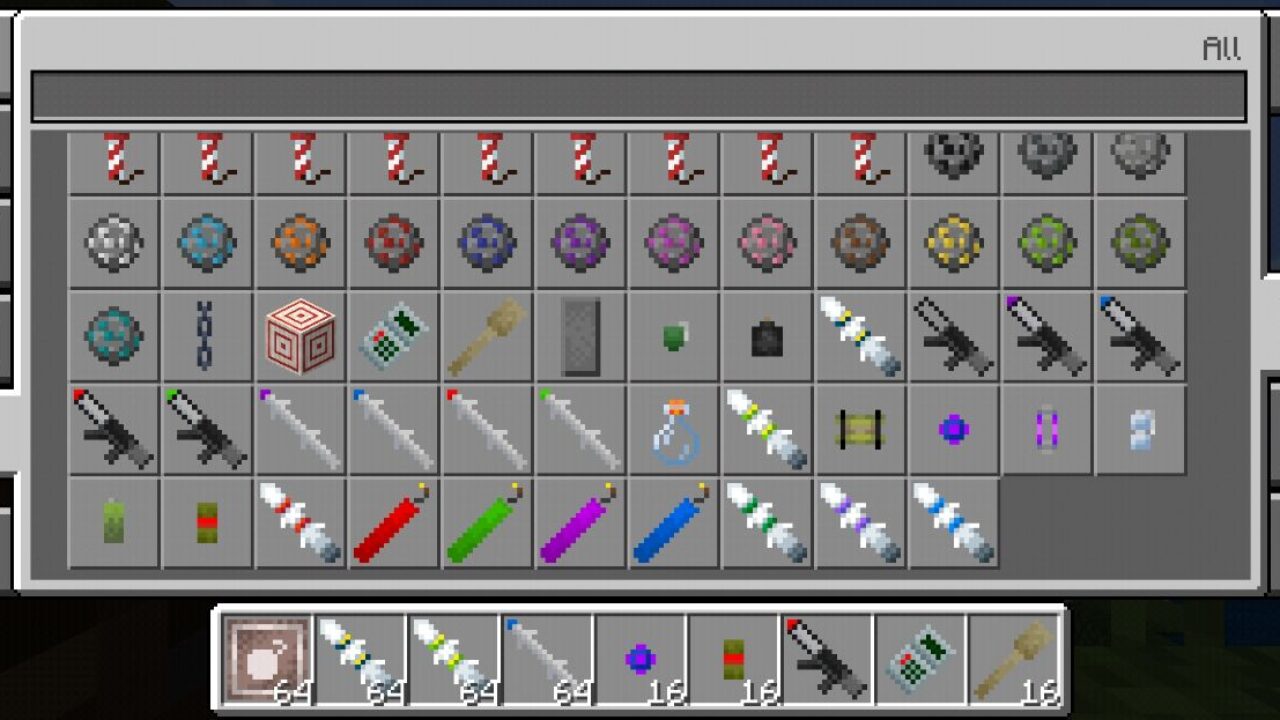 Inventory from Dynamite Mod for Minecraft PE