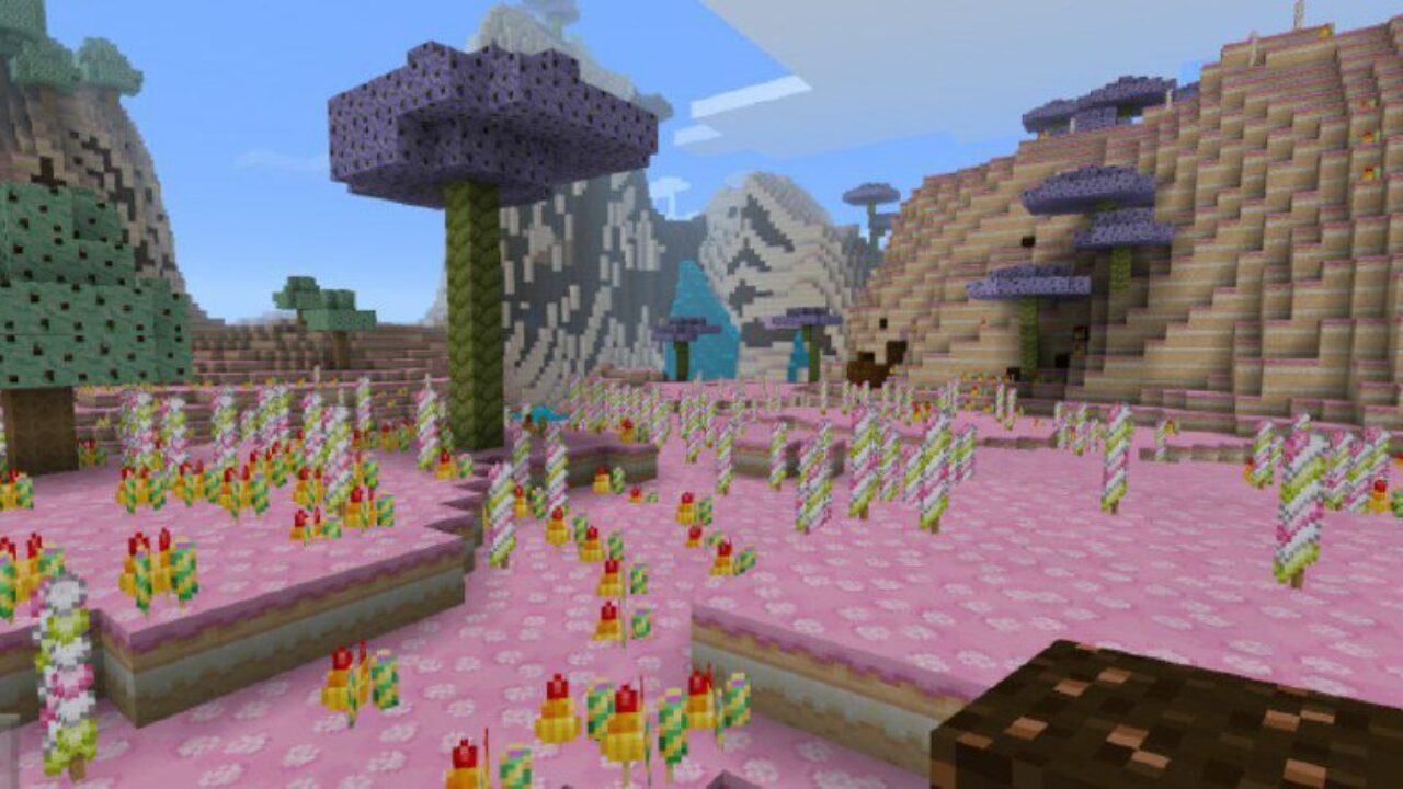 Trees from Candy Texture Pack for Minecraft PE