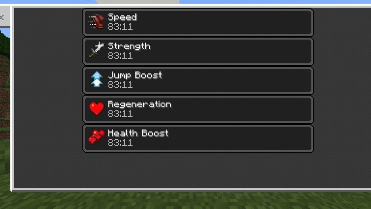 Effects from Artifacts Mod for Minecraft PE