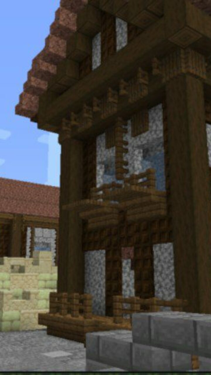 Eren and Mikasa House from Attack on Titan Map for Minecraft PE