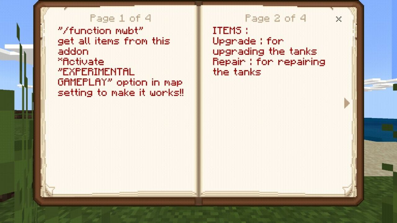 Book from Flans Mod for Mnecraftt PE