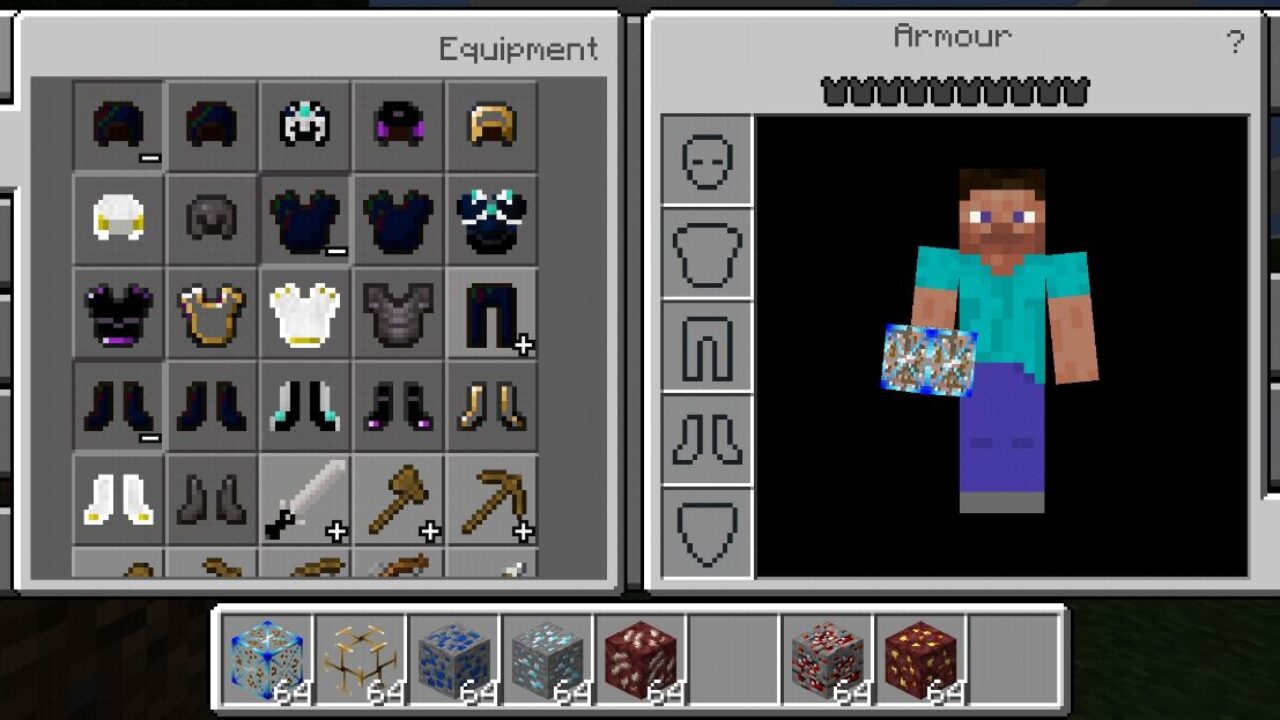 Inventory from Orespawn Mod for Minecraft PE