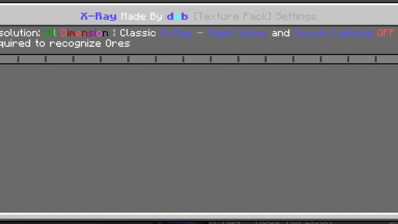 Settings from X-Ray Mod for Minecraft PE