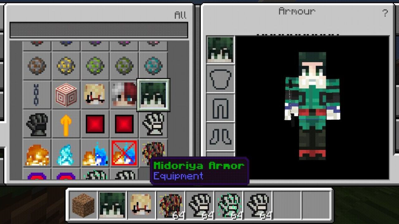 Armor from My Hero Academia Mod for Minecraft PE