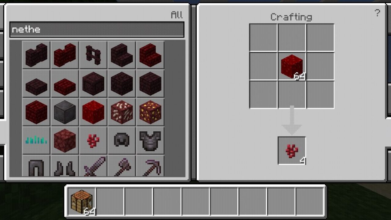 Inventory from Crafting Mod for Minecraft PE