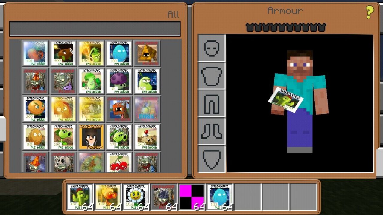 Inventory from Plants vs Zombies Mod for Minecraft PE