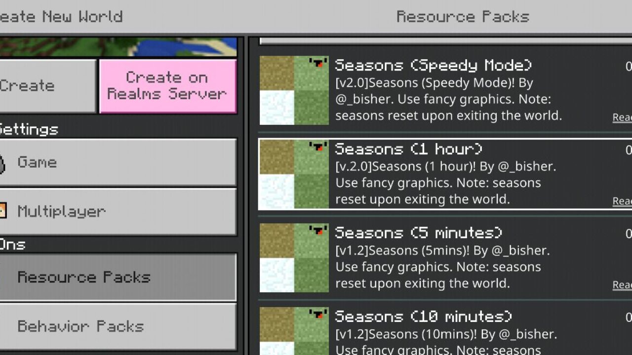 New Features from Seasons Mod for Minecraft PE