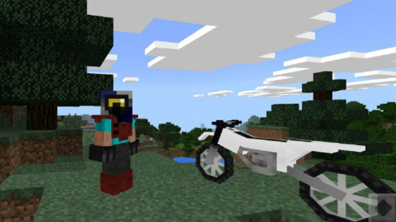 White Bike from Motorcycle Mod for Minecraft PE