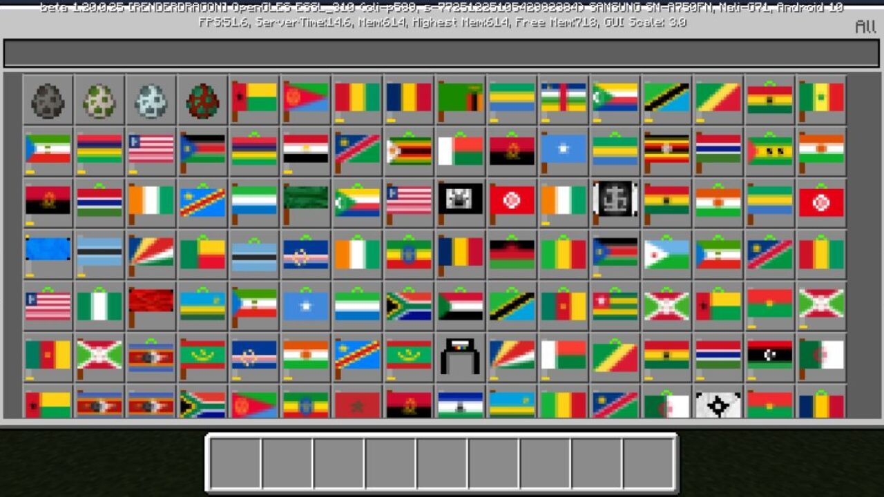 Inventory from Flags Mod for Minecraft PE