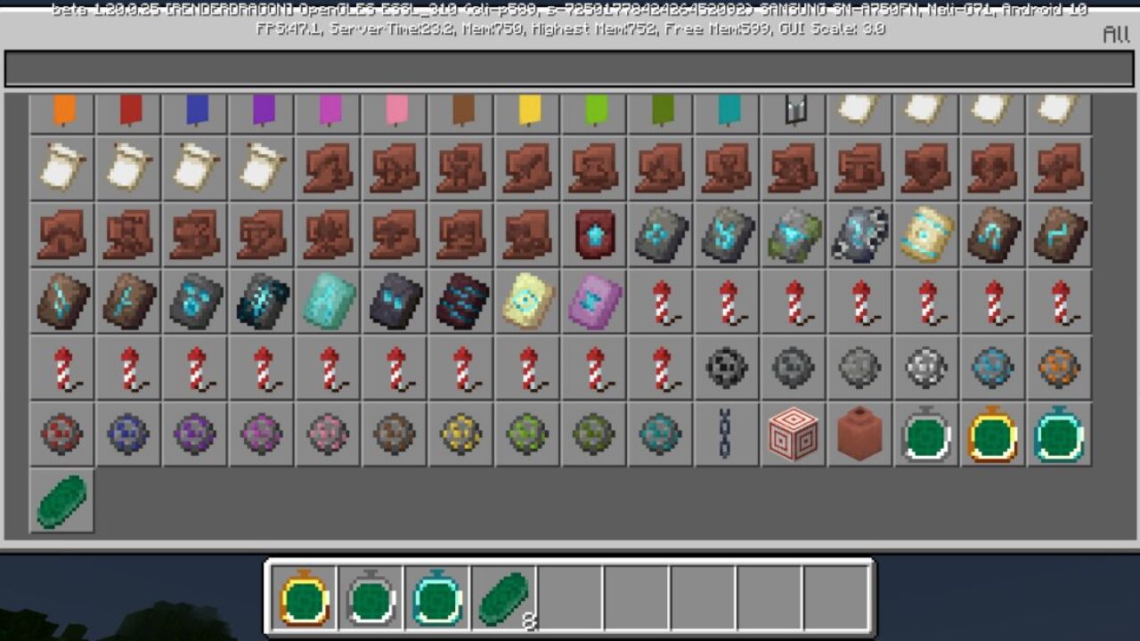 Inventory from Radar Mod for Minecraft PE