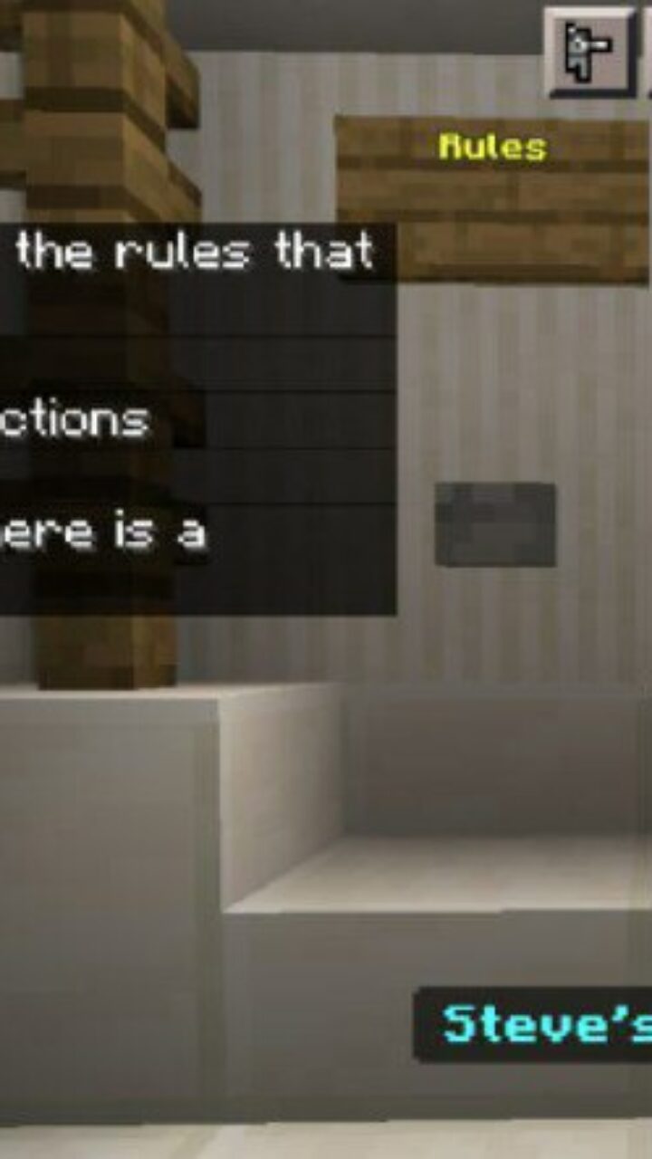 Rules from Steves Training Map for Minecraft PE