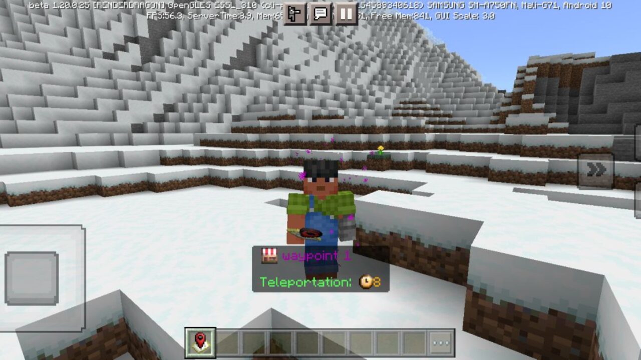 Teleportation from Waypoint Mod for Minecraft PE