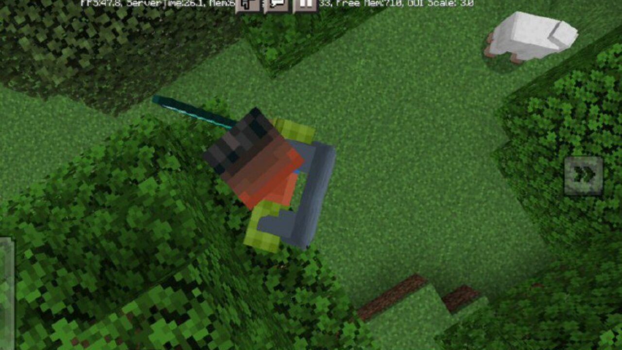 Top View from Third Person Camera Mod for Minecraft PE