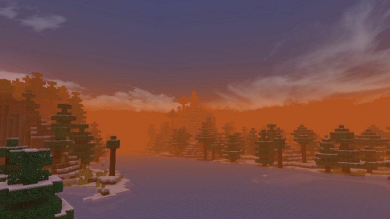 Sunrise from Iris Shader for Minecraft PE