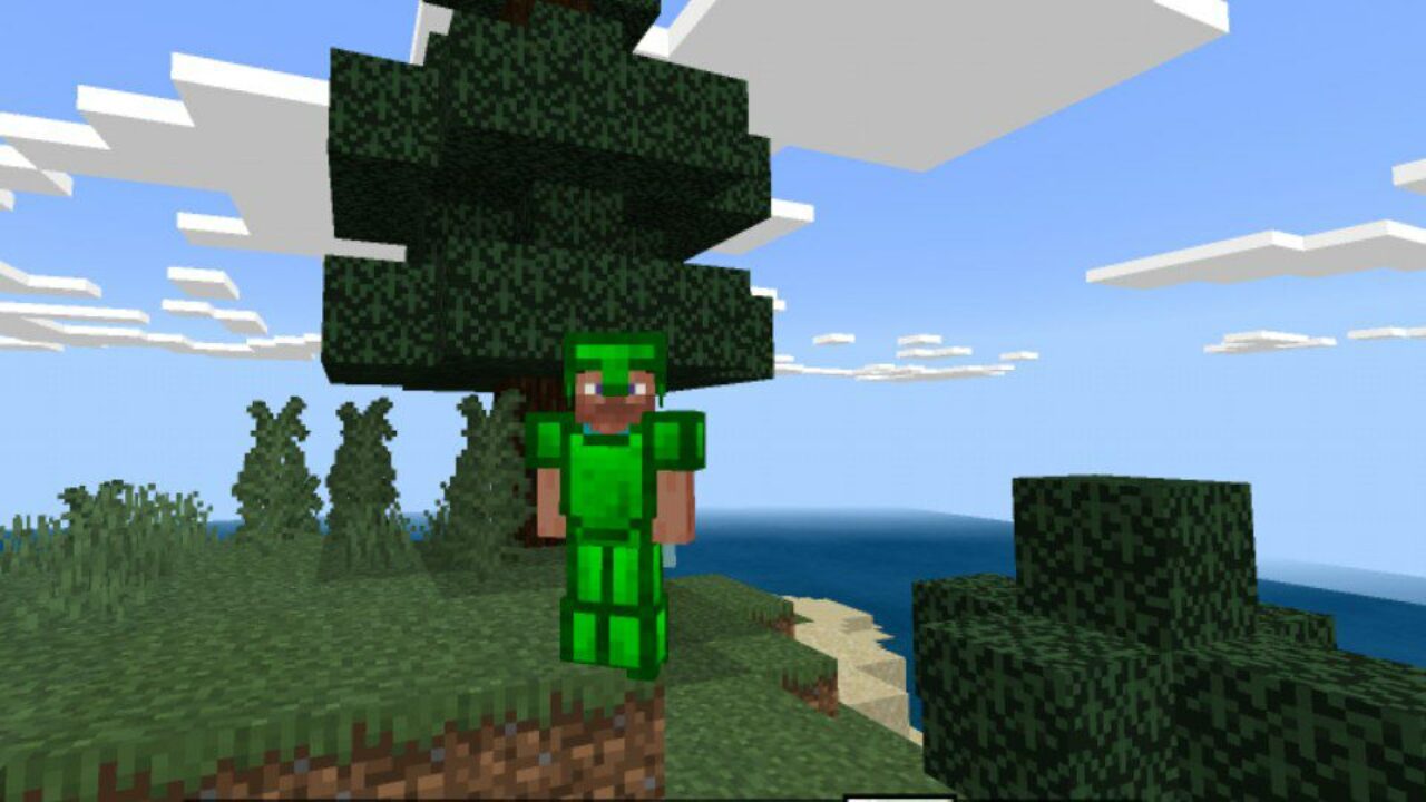 Emerald Armor from Mines Mod for Minecraft PE