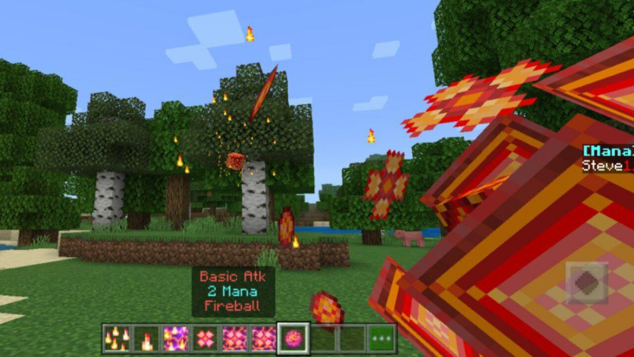 Fireball from Fire Elements Mod for Minecraft PE