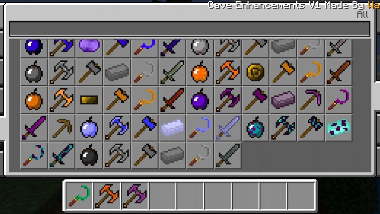 Inventory from Mines Mod for Minecraft PE