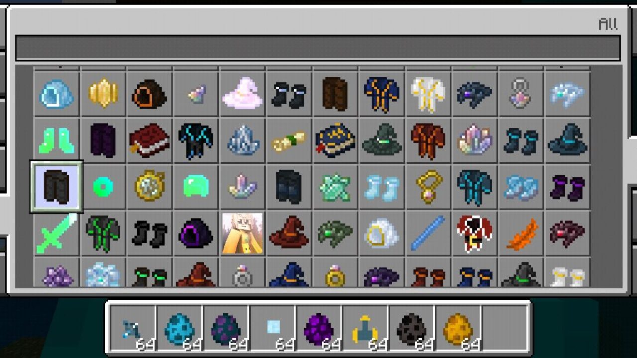 Inventory from Wizardry Magic Mod for Minecraft PE