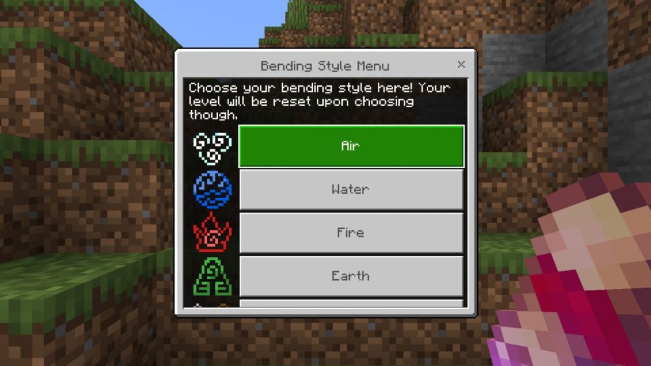 Settings from Avatar Mod for Minecraft PE