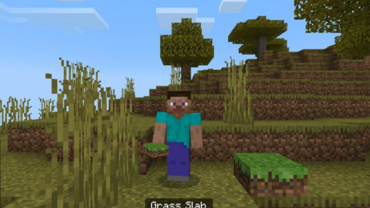 Grass Slab from Slabs Mod for Minecraft PE