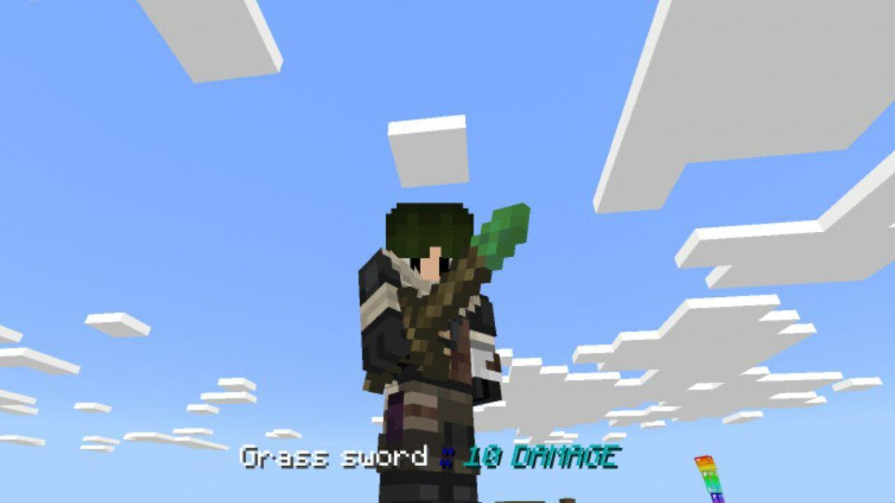 Grass Sword from 3D Swords Mod for Minecraft PE