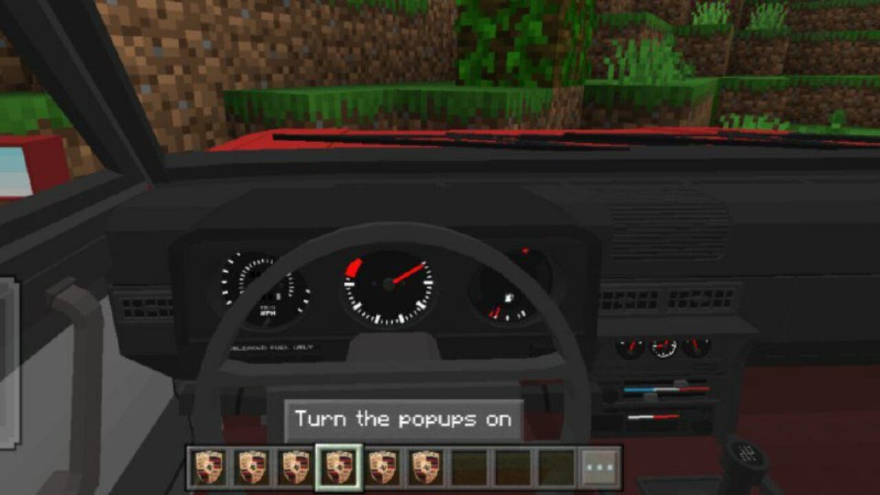 Inside from Porsche Mod for Minecraft PE