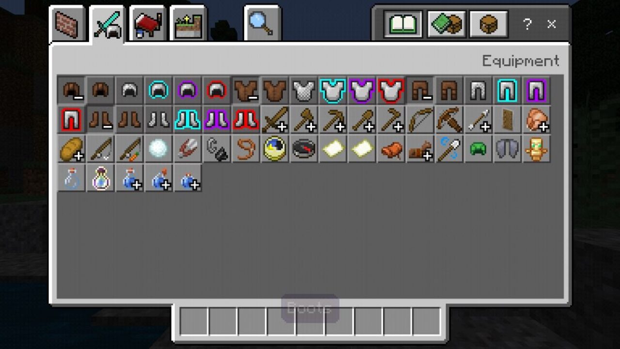 Inventory from 3D Armor Mod for Minecraft PE