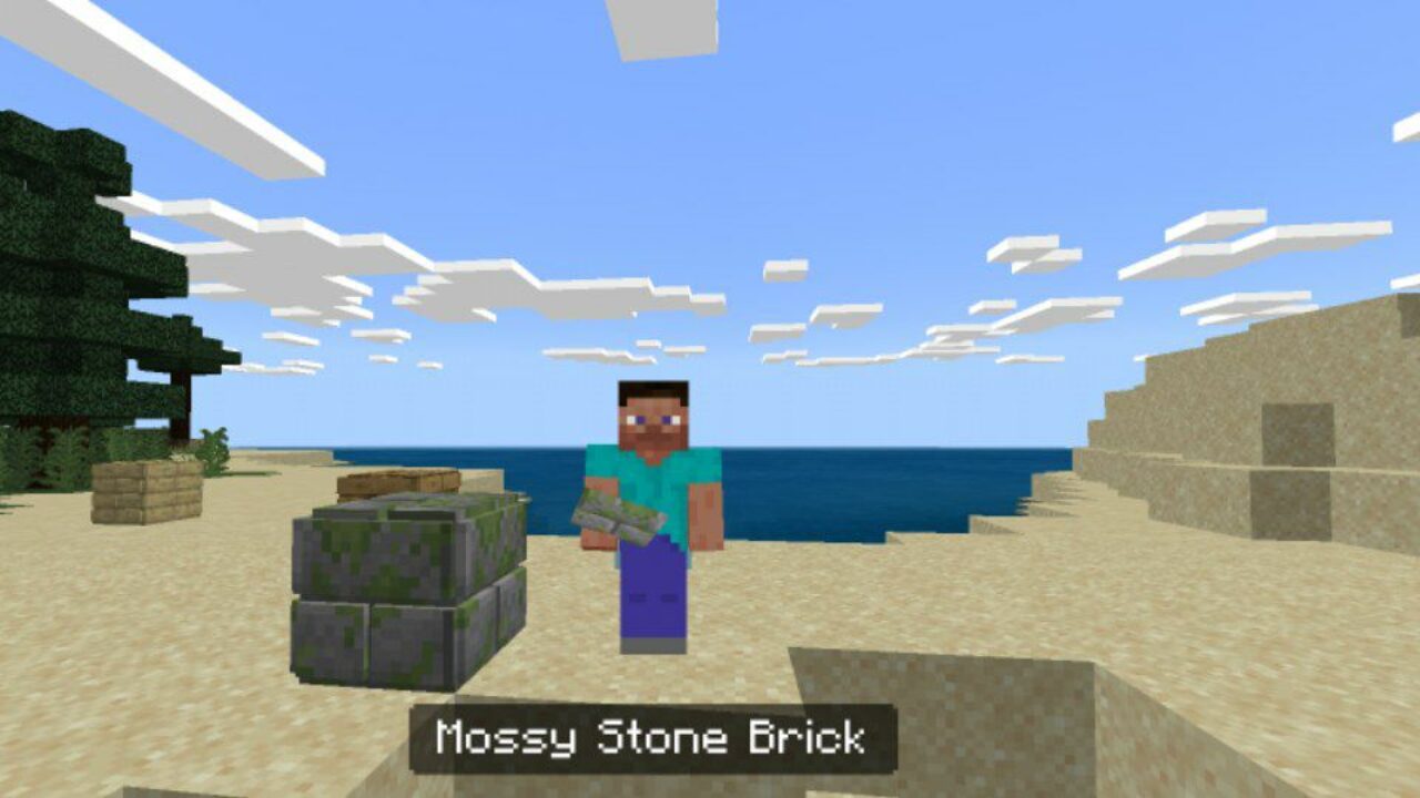 Mossy Stone from 3D Blocks Mod for Minecraft PE