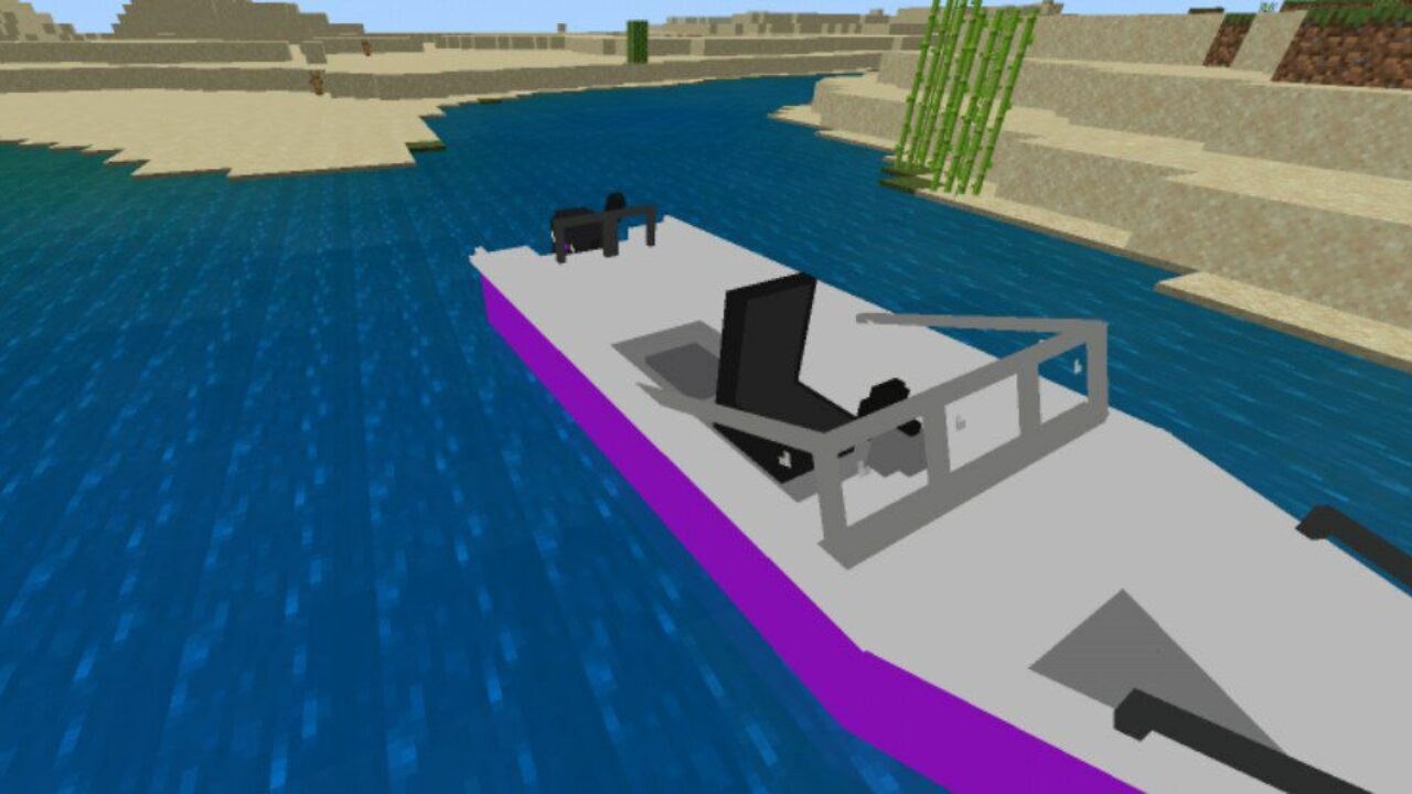 Motor Boat from Fishing Mod for Minecraft PE