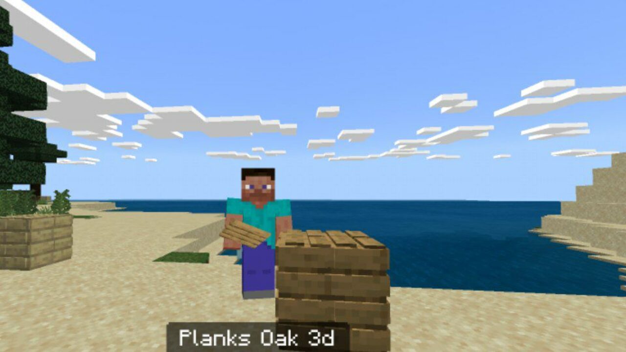 Oak Planks from 3D Blocks Mod for Minecraft PE