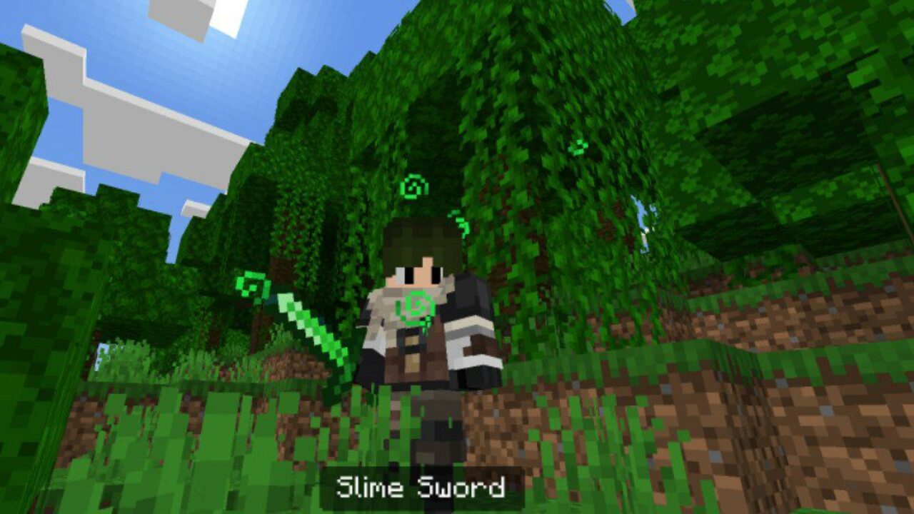 Slime Sword from Journey Mod for Minecraft PE