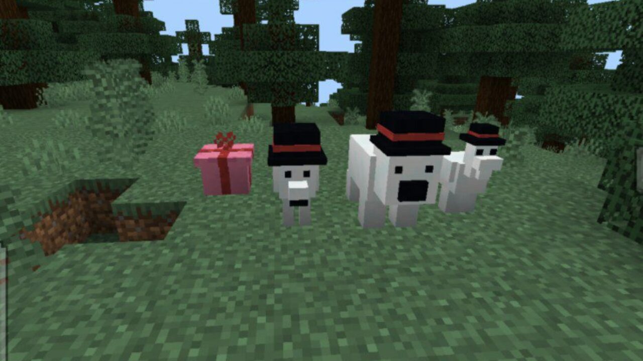 Animals from New Year Mod for Minecraft PE