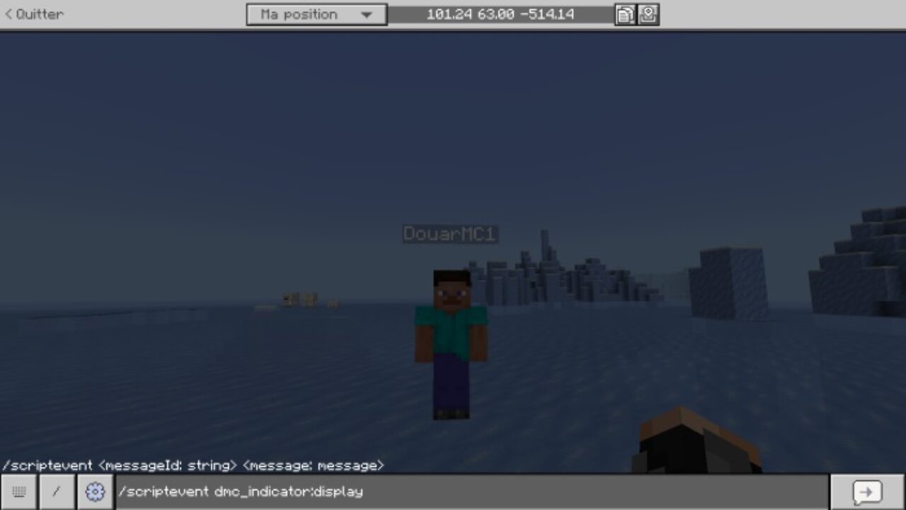 Command from Distance Indicator Mod for Minecraft PE