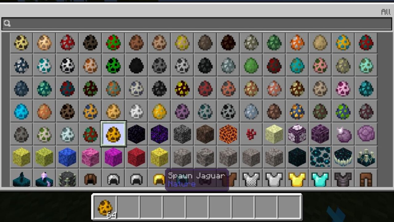 Inventory from Jaguar Mod for Minecraft PE