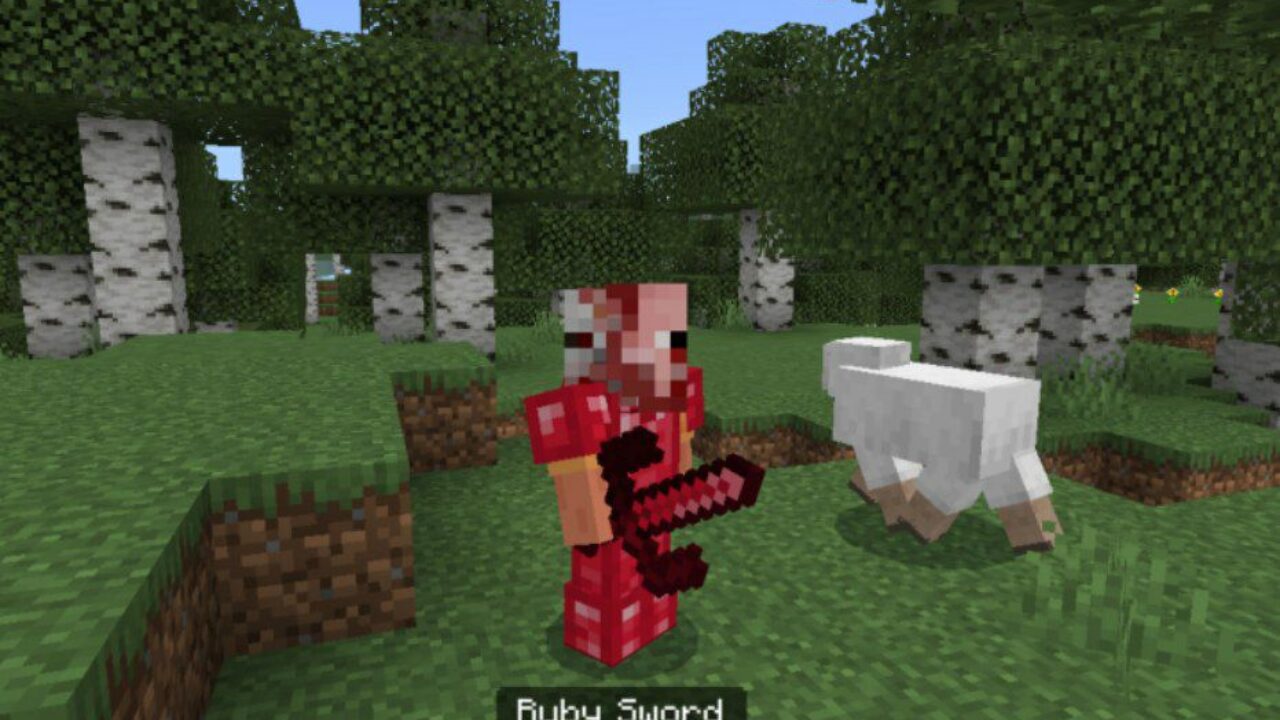 Ruby Sword from Pigman Mod for Minecraft PE