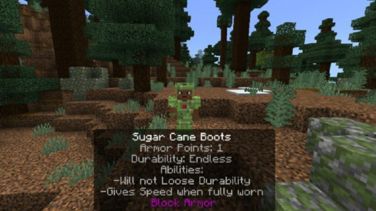 Sugar Cane Armor from Magma Armor and Sword Mod for Minecraft PE