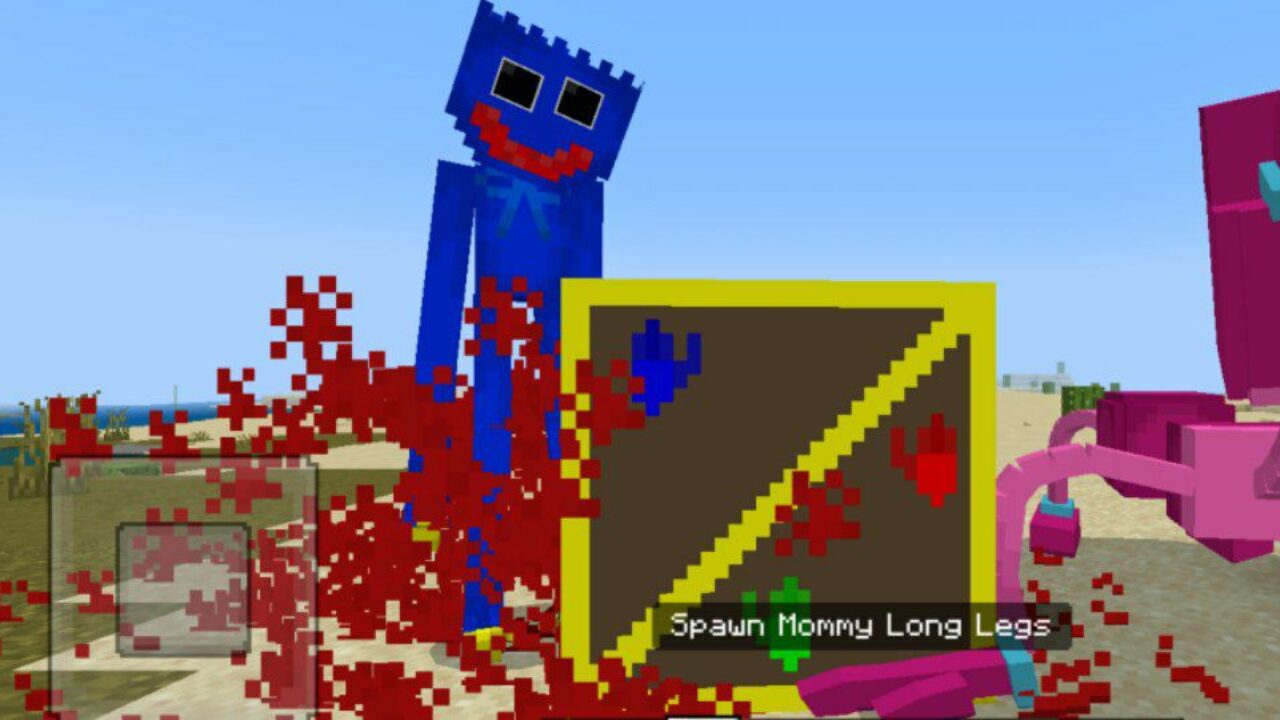 Huggy Wuggy from Mommy Long Legs Mod for Minecraft PE