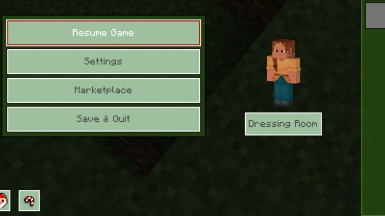 Menu from Winter Texture Pack for Minecraft PE