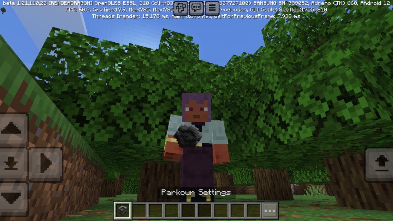 Parkour Settings from Parkour Mod for Minecraft PE