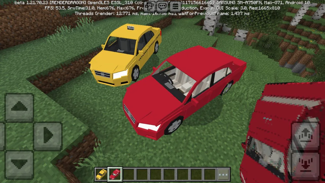 Simple Car from Taxi Mod for Minecraft PE