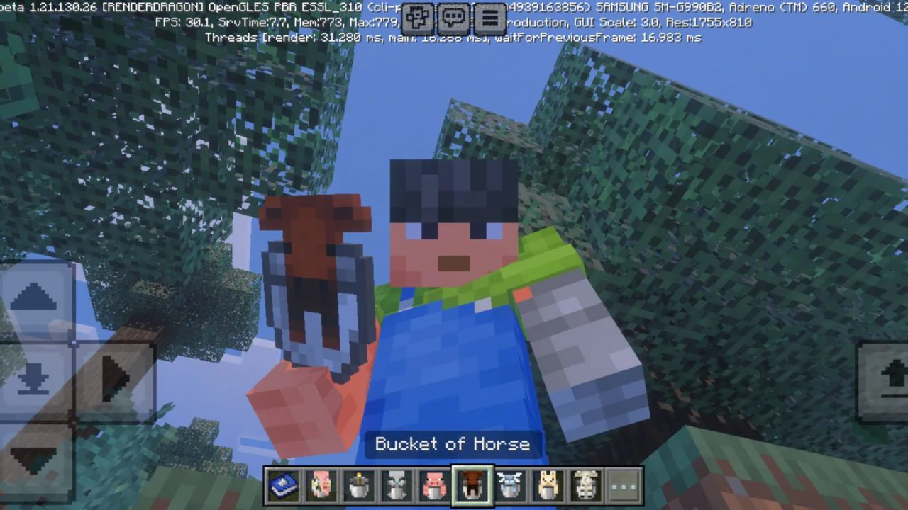 Plus from Buckets Mod for Minecraft PE