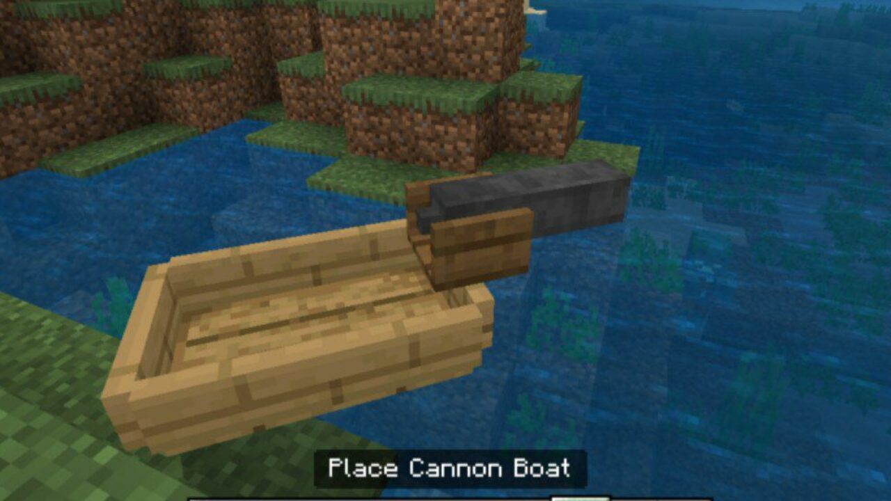 Cannon Boat from Armory Offence Mod for Minecraft PE
